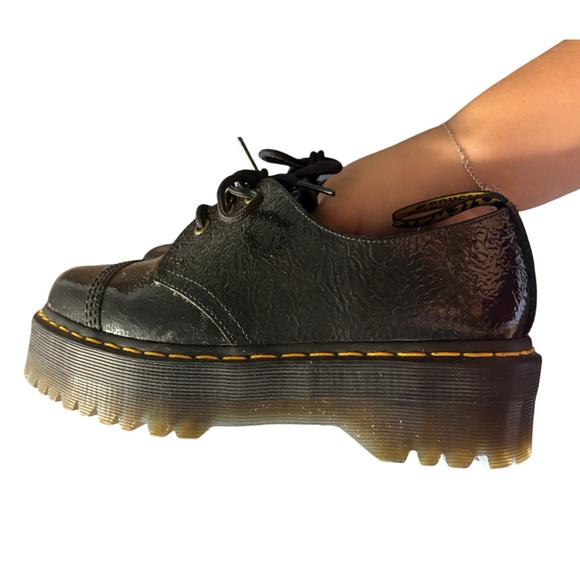 Dr. Martens 1461 Quad TC Distressed Patent Leather platform shoe Ladies 9 Men 8 - Picture 9 of 9